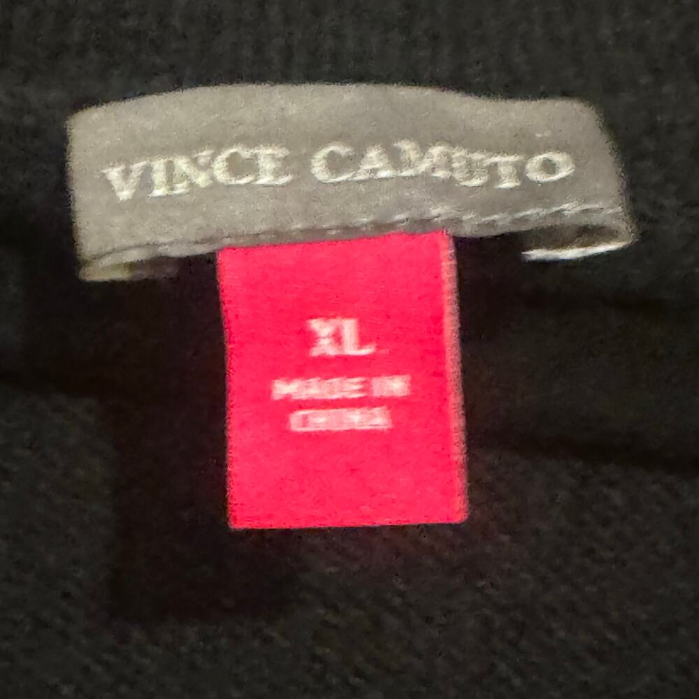 Vince Camuto Crewneck Lurex Star Sweater in Rich Black White Stars Size XL NWT - Picture 9 of 10